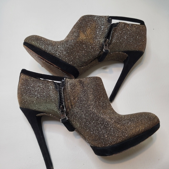 B Brian Atwood Fruitera ankle booties sparkly fabric ankle strap size 6.5 - Picture 6 of 12